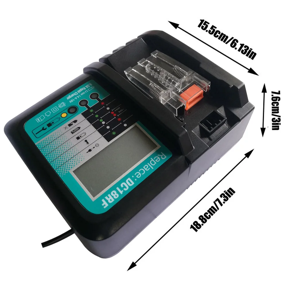 Fast Lithium Battery Charger 6.5A LCD for Makita 14.4V 18V battery fit 100-240V voltage and fan cooling+ high quality