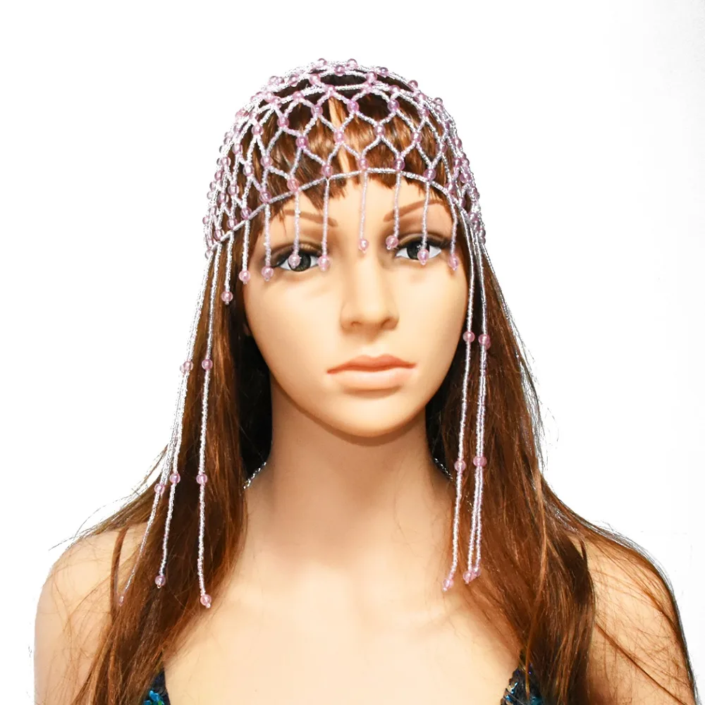 

Gypsy Bellydance Resin Headbands Statement Jewelry Boho Ethic Egyptian Mesh Indian Head Bridal Headpiece Hair Accessories
