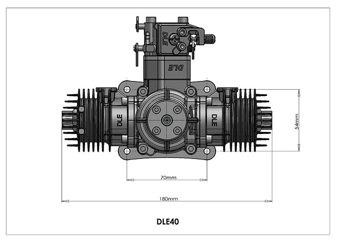 DLE40 40CC газовый двигатель для RC части самолета фиксированная модель крыла два цилиндра двухтактный боковой выхлоп ветер холодные руки старт DLE-40