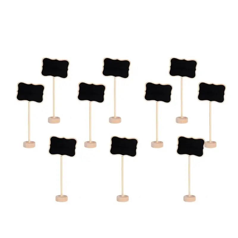 

10Pcs Mini Wooden Chalkboard Decoration Borders Children Small Blackboard Black Board for Message Party with Stand