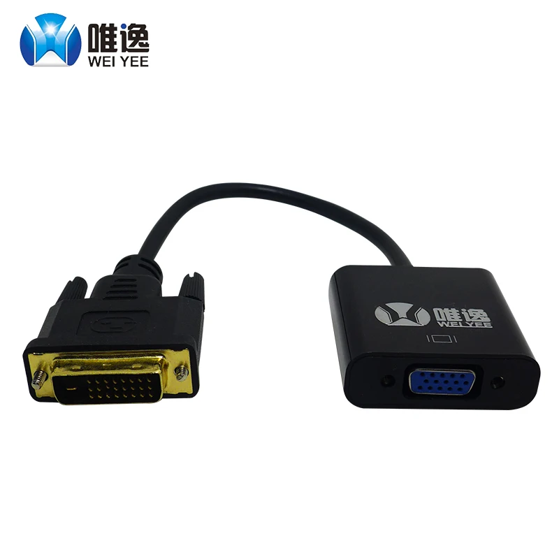 Weiyee Полный HD1080P DVI-D к адаптер VGA 24 + 1 25pin штекерным 15pin Женский Кабель
