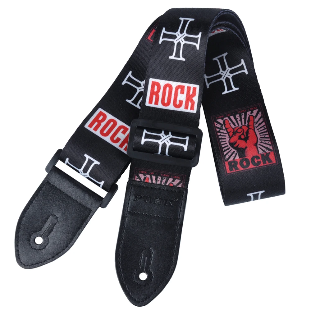 PUNK Polyester painted guitar strap folk guitar / acoustic guitar strap Black rockacoustic