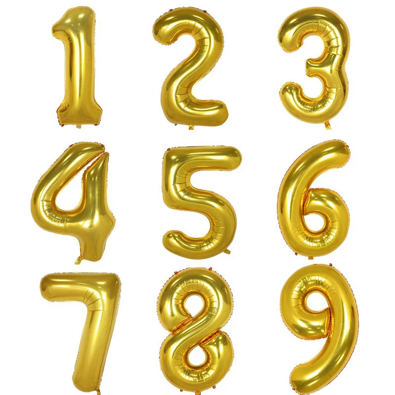 

40 Inch Gold Digit Helium Foil Birthday Party Balloons Number for Party Decorations Party Supplies