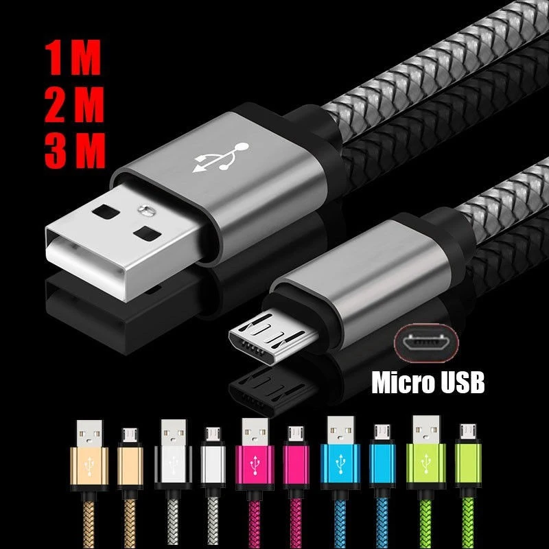 Нейлоновый плетеный кабель Micro USB для синхронизации данных usb-кабель для зарядки samsung HTC, Huawei, Xiaomi Android кабели быстрой зарядки
