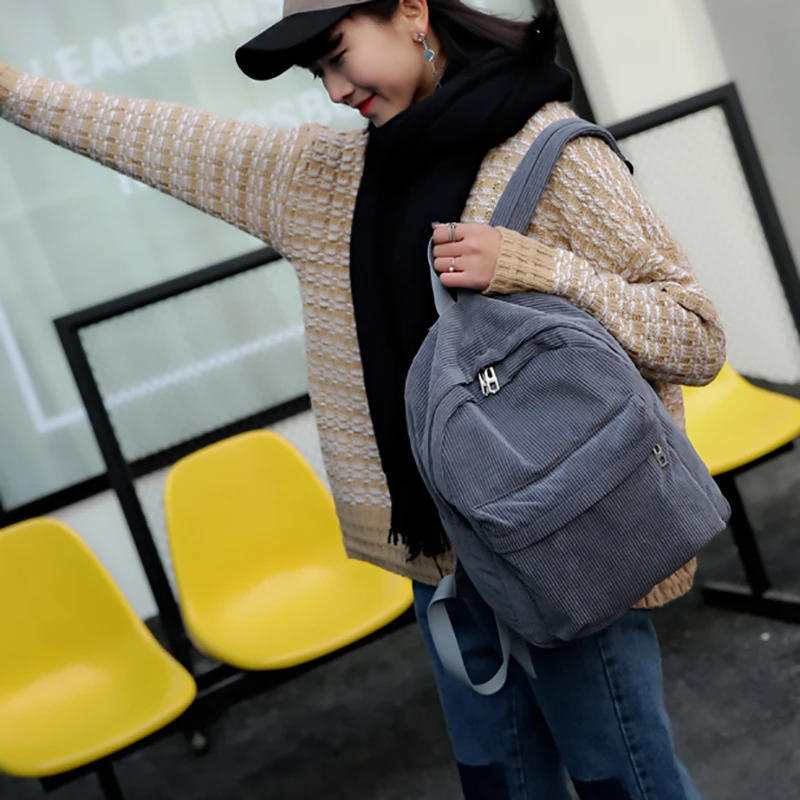 2018 nuevo de pana Mochila mujer de Color puro de viaje de la mujer moda bolsa de doble Mochila mujeres Mochila Diseño de paquete 2018 nuevo de pana Mochila mujer de Color puro de viaje de la mujer moda bolsa de doble Mochila mujeres Mochila Diseño de paquete