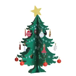 Мини Деревянный Merry Christmas Tree стол Декор Xmas елочные украшения Рождественские украшения Happy Новый год домашнего декора подарок 20 см