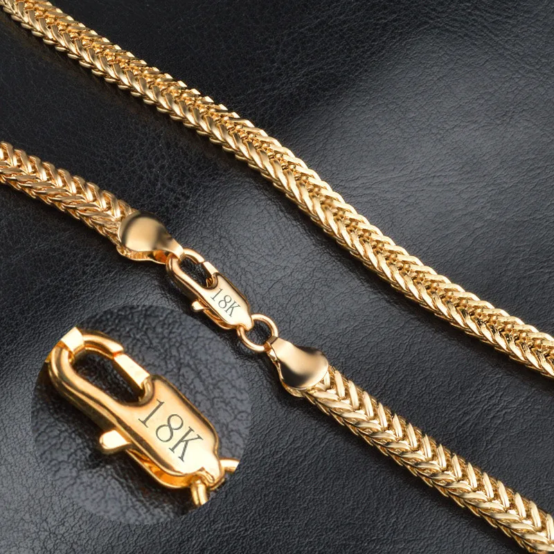 

Modyle New 6mm Gold Color Jewelry Women Mens Curb Necklace Long 50cm Link Chains