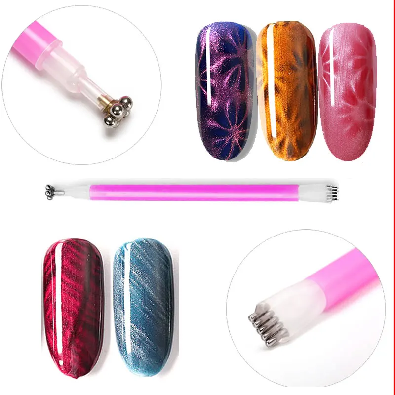 

1pc Double Ended Cat Eye Magnet Stick For Gel Polish Varnish 3D Line Nail Strip Strong Effect Stick Magical Board Nail Art Tools