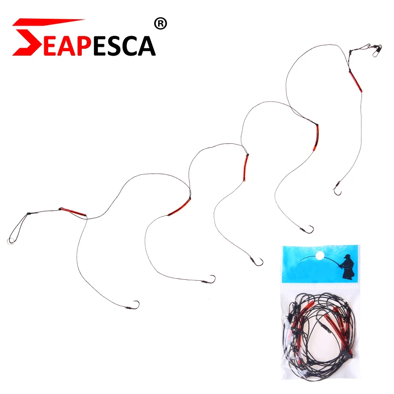

SEAPESCA Hot Selling High Carbon Steel String Hook with 5 Small Hook Rigs Swivel Fishing Tackle Lure Bait Fish Hooks YA445