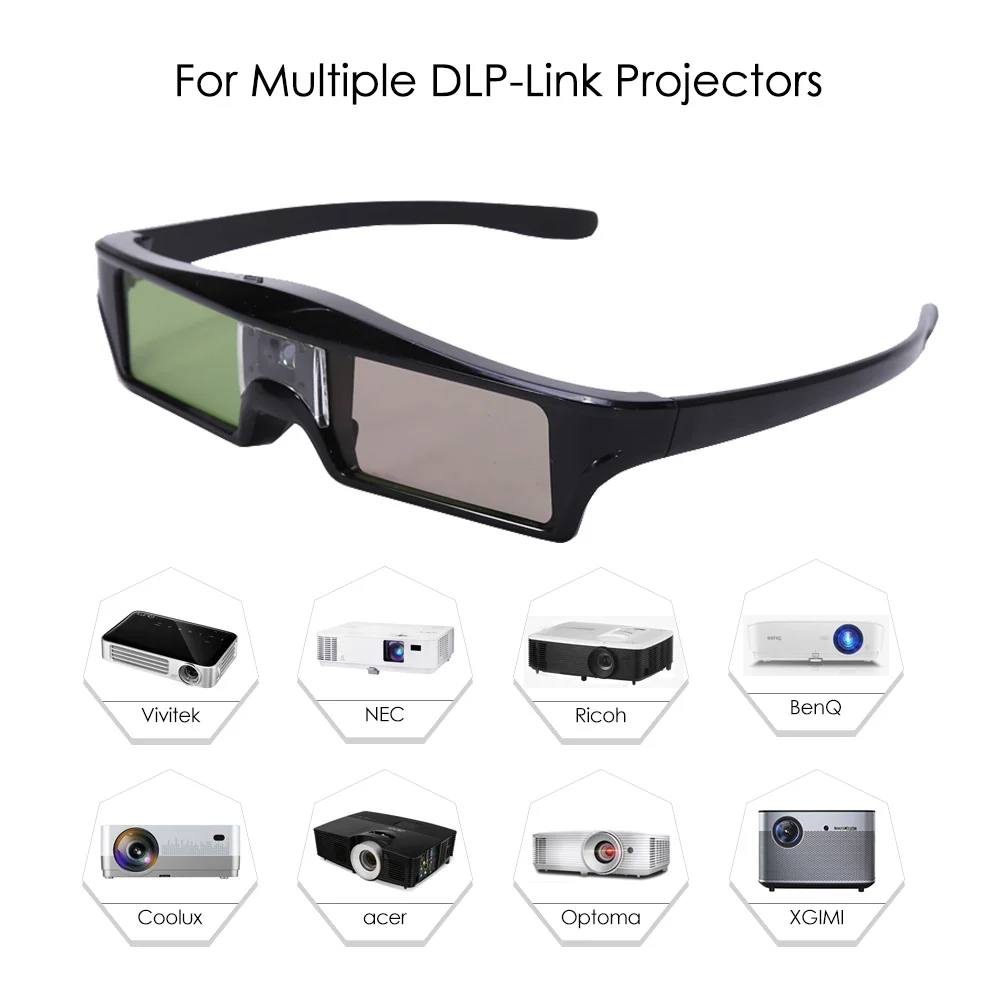 3D очки с активным затвором для универсального XGIMI Optoma acer Viewsonic BenQ CooLUX Sharp домашний