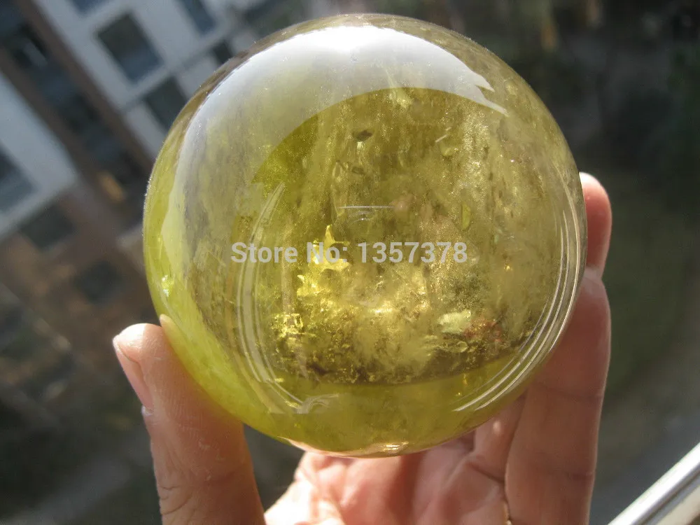 

huij 00361 NATURAL Citrine Smokey QUARTZ CRYSTAL SPHERE BALL HEALING