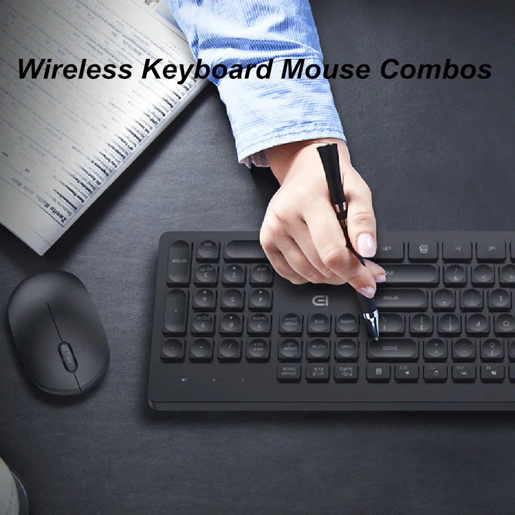 2.4Ghz Wireless Keyboard And Mouse Set 104 Key USB Receiver For Notebook PC Wireless Keyboard And Mouse