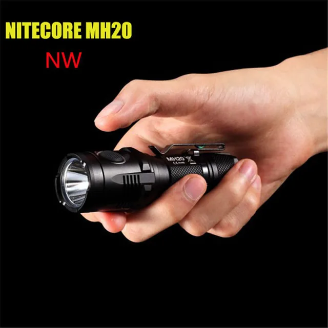 Cheap Nitecore MH20 Neutral White 5 Modes USB Rechargeable 1000LM LED Light Flashlight 18650 Torch+holster+O-ring+Clip+lanyard