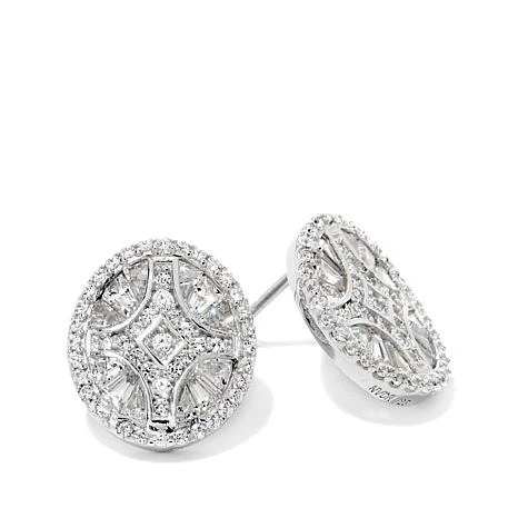 1.24 Ct D/VVS1 Baguette Cut Oval Stud Earrings 14K White Gold Over #With Free Stud