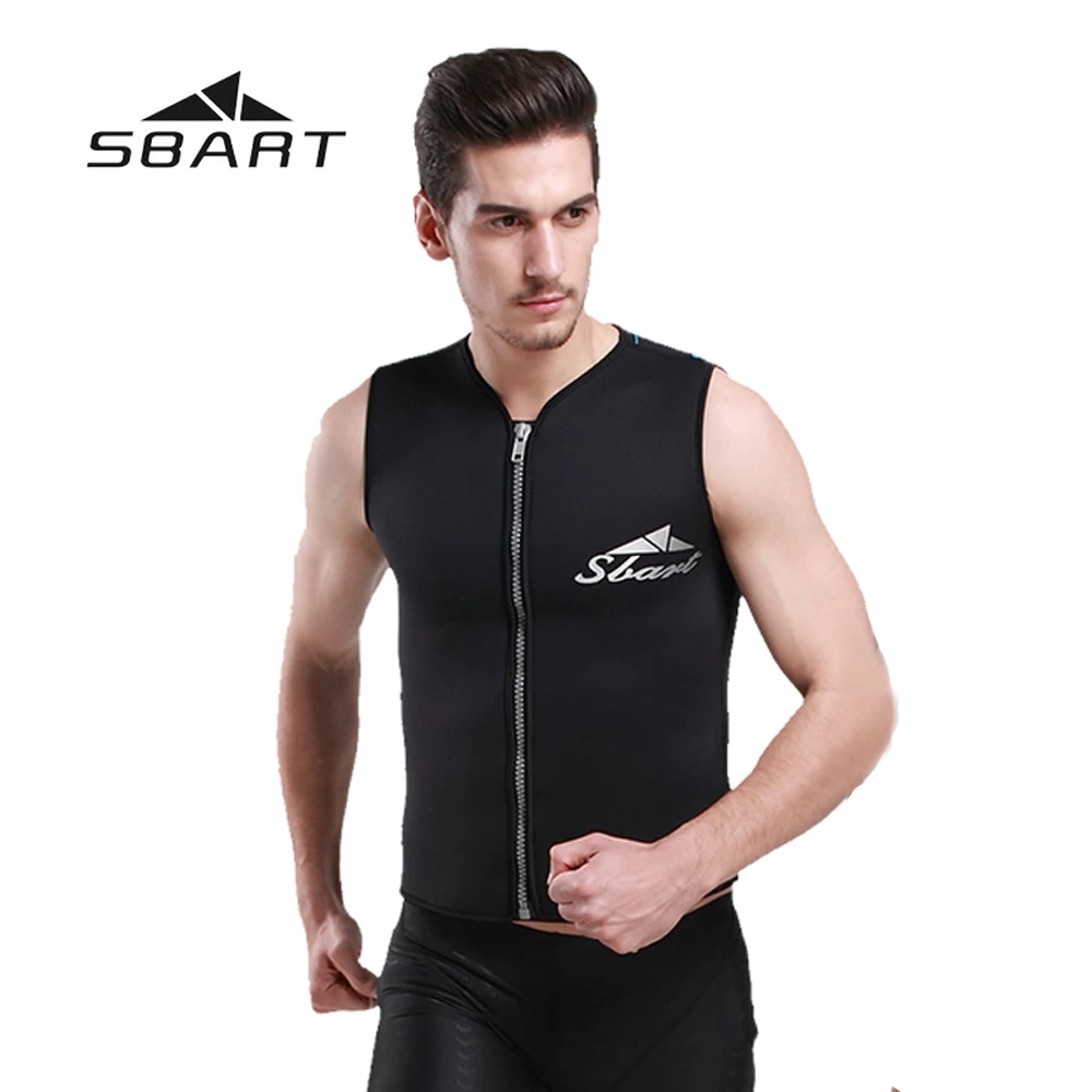SBART 3mm Neoprene Men Scuba Diving Vest Wetsuit Sleeveless Swimwear