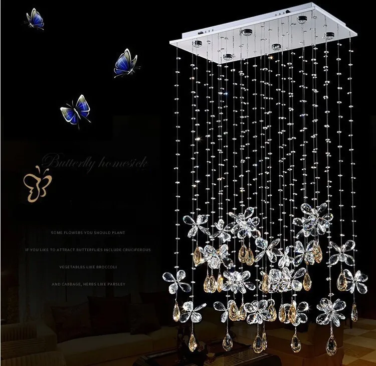 New Fashion selling Butterfly LED Angel crystal Pendant Lights Modern bedroom K9 crystal font b Ceiling