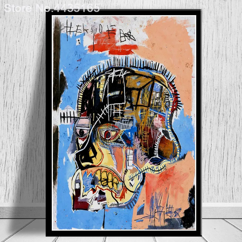 Abstract Jean Michel Adornment Poster Neo Expressionist Wall Art Picture Posters and Prints for Living Room Home Decor