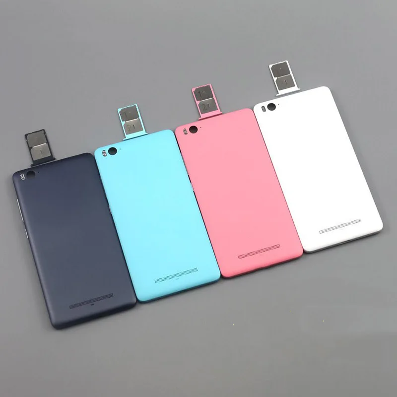 Original Battery Cover for Xiaomi MI4I MI4C MI 4I 4C Rear Housing Back Door Case With Flash Replacement Parts black white blue pink 5