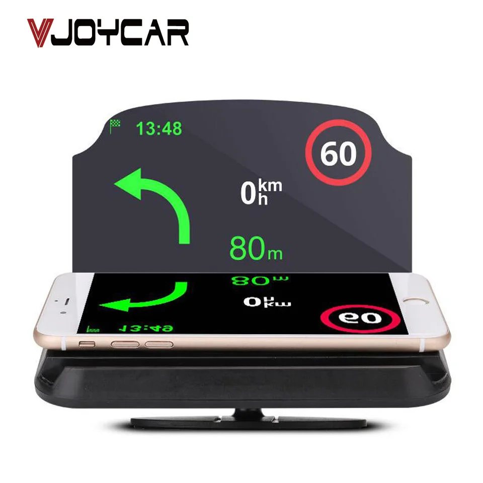 VJOYCAR C62 Head Up Display Hud Digital Car Speedometer Projector Holder Wireless Bracelet Phone Navigation font