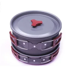 1 Set Outdoor Camping Hiking Cookware Cooking Picnic Bowl Pot Pan Set Travel