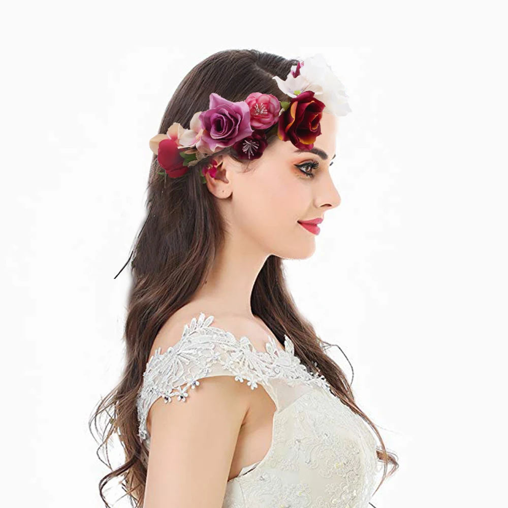 

Women Wedding Flower Hair Garland Crown Headband