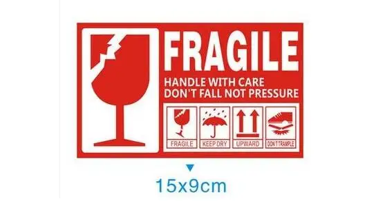 

500pcs FRAGILE/KEEP DRY/UPWARD/DO NOT TRAMPLE stickers label for care handle label packing caution stickers 9x15cm