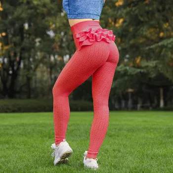 

2019 Women High Waist Ankle-Length Fold Pants Elasticity Keep Slim Push Up Leggings Workout Fitness Legging Female