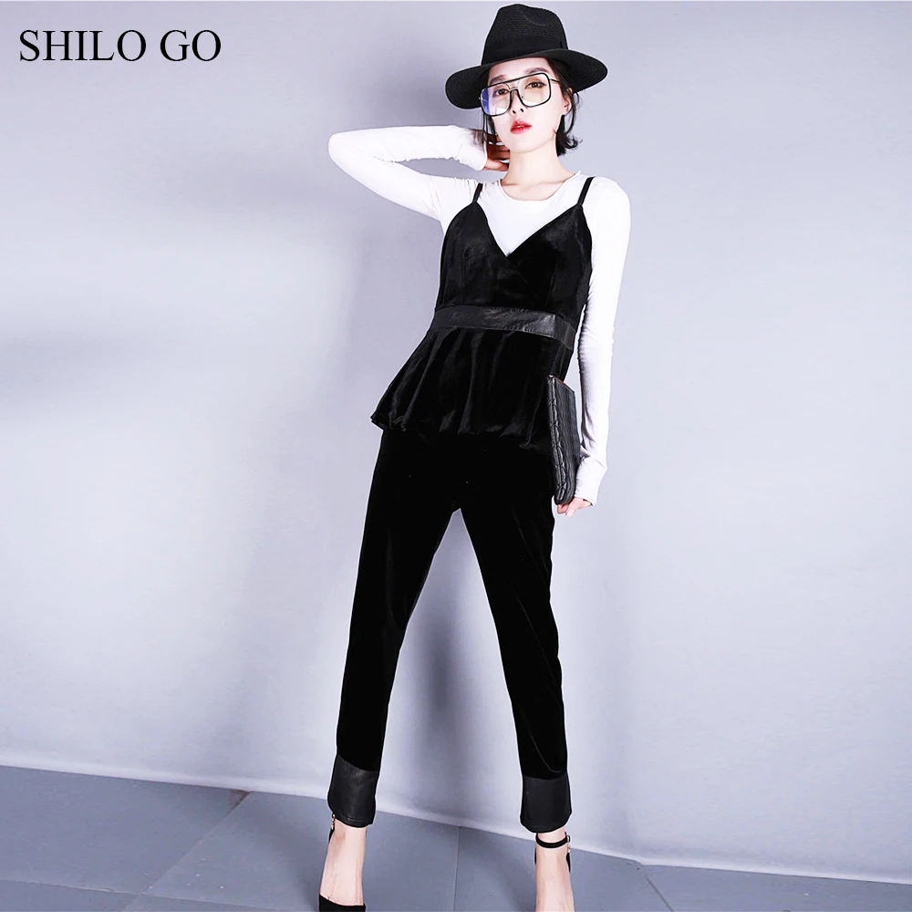 SHILO GO Leather Pants Womens Spring Fashion sheepskin genuine leather Pants stretch high waist spliced office lady pencil pants