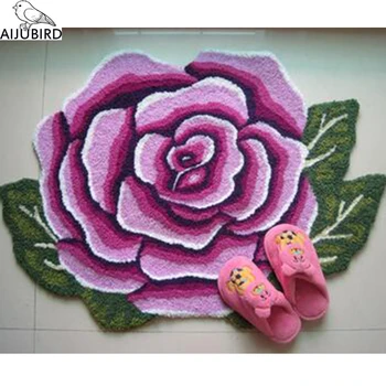 

Carpet rug Purple red and yellow pink blue multicoloured rose wedding room carpet bedroom pad computer cushion bed front mat