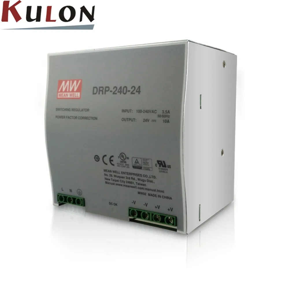

Original Meanwell DRP-240-24 240W 24V 10A Single Output Industrial DIN Rail Power Supply