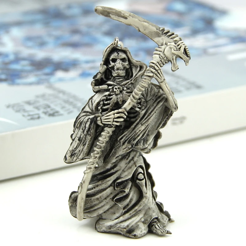 

Ghost 3D Grim Reaper Skulls Devils Skeleton Sickle Car Pendant Key Chain Ring