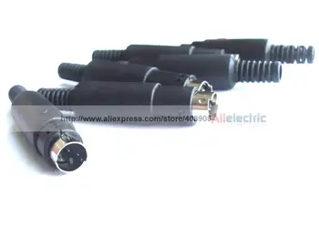 

10 pcs 3 Pin Mini DIN Male Plug s Video Connector with Plastic Handle Adapters