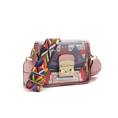 UKQLING летние женские сумки-мессенджеры с широким цветным ремешком, сумки, женские сумки известных брендов, женские сумки через плечо - Цвет: Pink