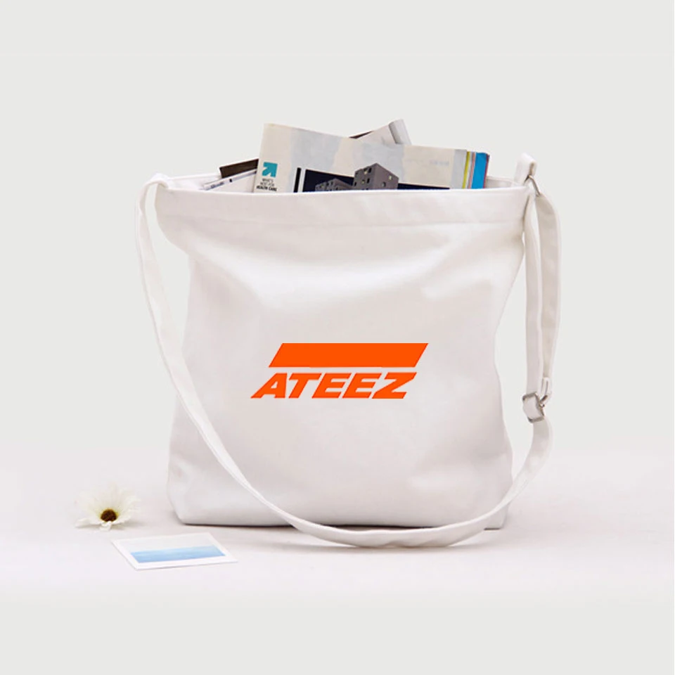 ATEEZ LOGO новые сумки для женщин новые модные сумки через плечо холщовые сумки в стиле хип-хоп Новое поступление вместительные сумки