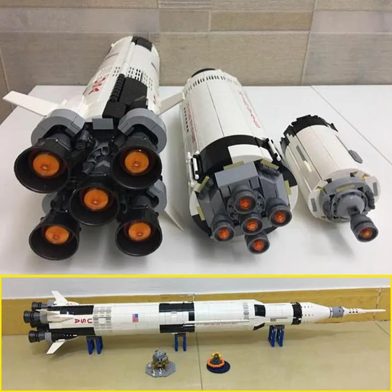 

New 1969pcs Apollo Saturn V Space Launch Vehicle USA Rocket Figures Fit Legoings Technic Building Blocks Children Kid Toy Gift