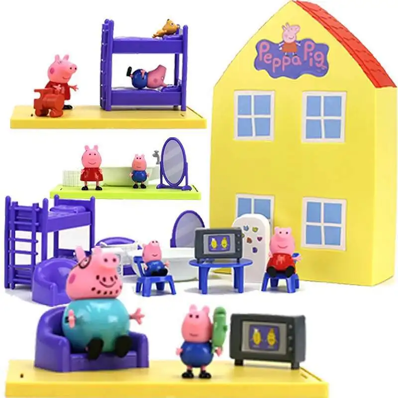 Подлинный игровой набор Peppa Pig Peppa's Deluxe House, фигурка, игровой набор, детская игрушка, подарок, Официальный- оригинальная коробка