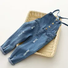 Новинка года; джинсовые комбинезоны для девочек детский джинсовый комбинезон высокого качества детские брюки; сезон весна-осень комбинезон; От 3 до 10 лет комбинезон