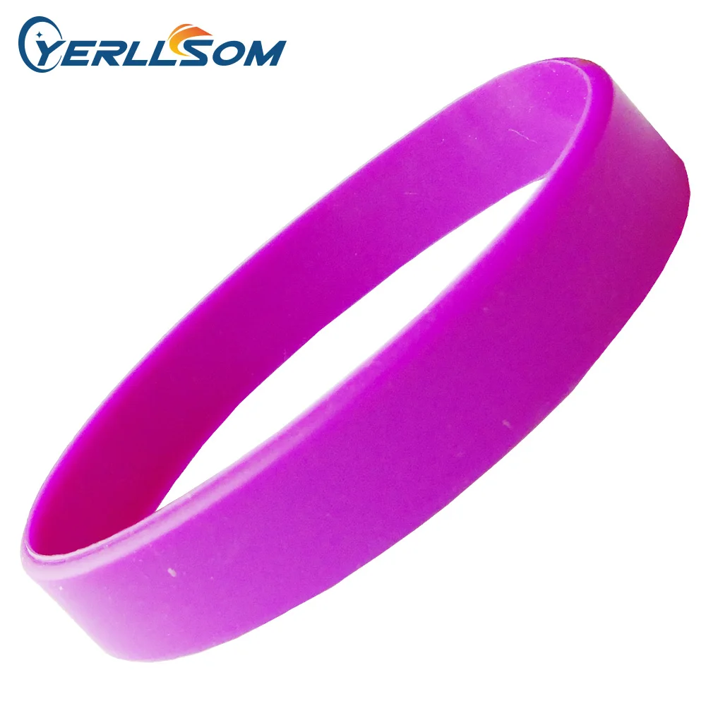 YERLLSOM Free shipping 100pcs/Lot custom purple silicone bracelets for