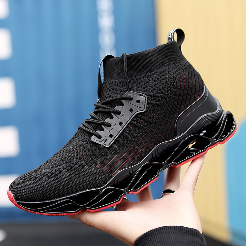 

2019New Spring And Summer Fashion Mens Casual Shoes Lace-Up Breathable Shoes Sneakers Mens Trainers Chaussure Flying woven shoes