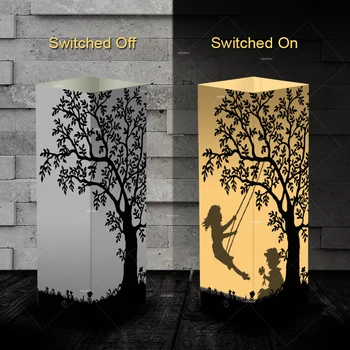 

LED creative Shadow playing swings night lights warm white lighting Children's day gifts for boys girls room decor