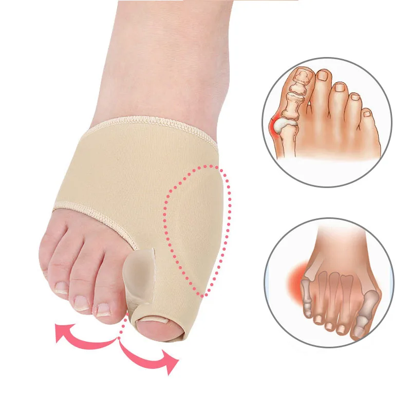 1Pair Toe Separator Hallux Valgus Bunion Corrector Orthotics Feet Bone Thumb Adjuster Correction Pedicure Sock Straightener