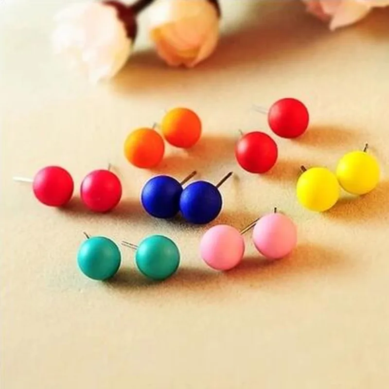 Buy Candy Color Ball Stud Earrings for Women ED345