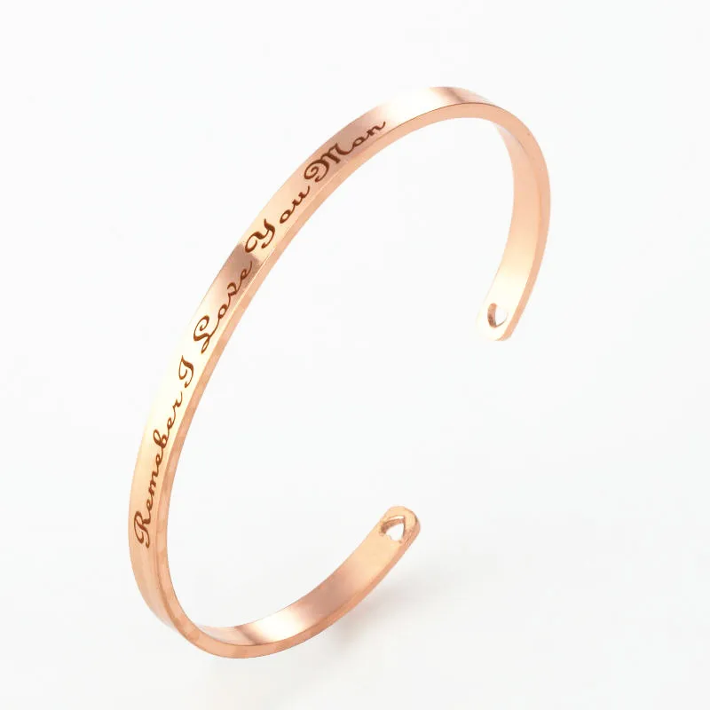 Индивидуальный модный кольцеобразный браслет с гравировкой браслет с надписью положительные вдохновляющие браслеты для девочек подарок женские ювелирные изделия - Окраска металла: ZZ-09