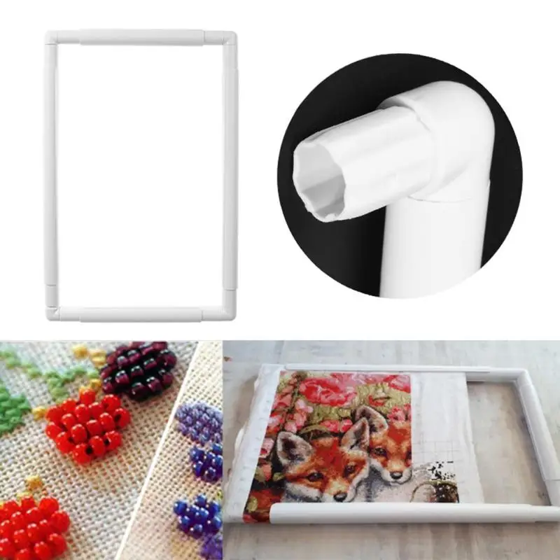  Plastic Embroidery Frame Hoop Square Shape DIY Cross Stitch Machine Needlework Craft Sewing Hoop Em