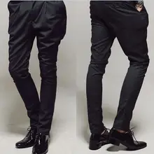 27-44! Брюки мужчин модный бренд корейские узкие Брюки для девочек повседневные штаны черный крест личности певица костюмы