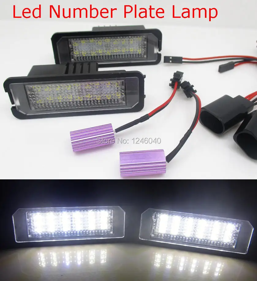 2 шт. светодиодный светильник номерного знака для VW Amarok Eos Golf6 Golf7 New Beetle Polo Passat B6 CC