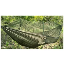 Double Person Travel Outdoor Camping Tent Hanging Hammock Bed & Mosquito Net Green