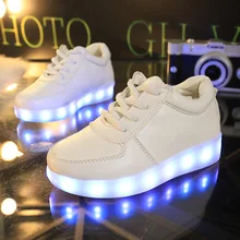 7-Color Enfants Mode De Charge Lumineux Lumineux Coloré LED lumières Enfants Shoes Casual Plat Filles Garçon Shoes Eur 26-35