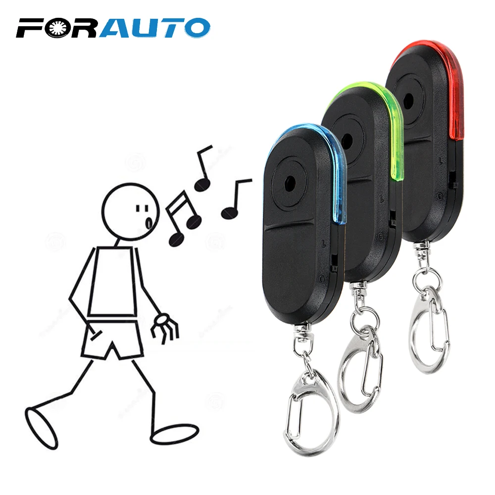 

FORAUTO Key Finder Car Keyring Anti-lost Device with LED Flash Light Wireless Whistle Sound Induction Key Locator Car Styling