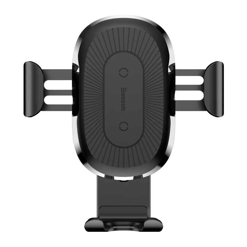 Baseus 10 W QI автомобильное беспроводное зарядное устройство для iPhone X 8 samsung Galaxy S9 автомобильный держа - Тип штекера: black